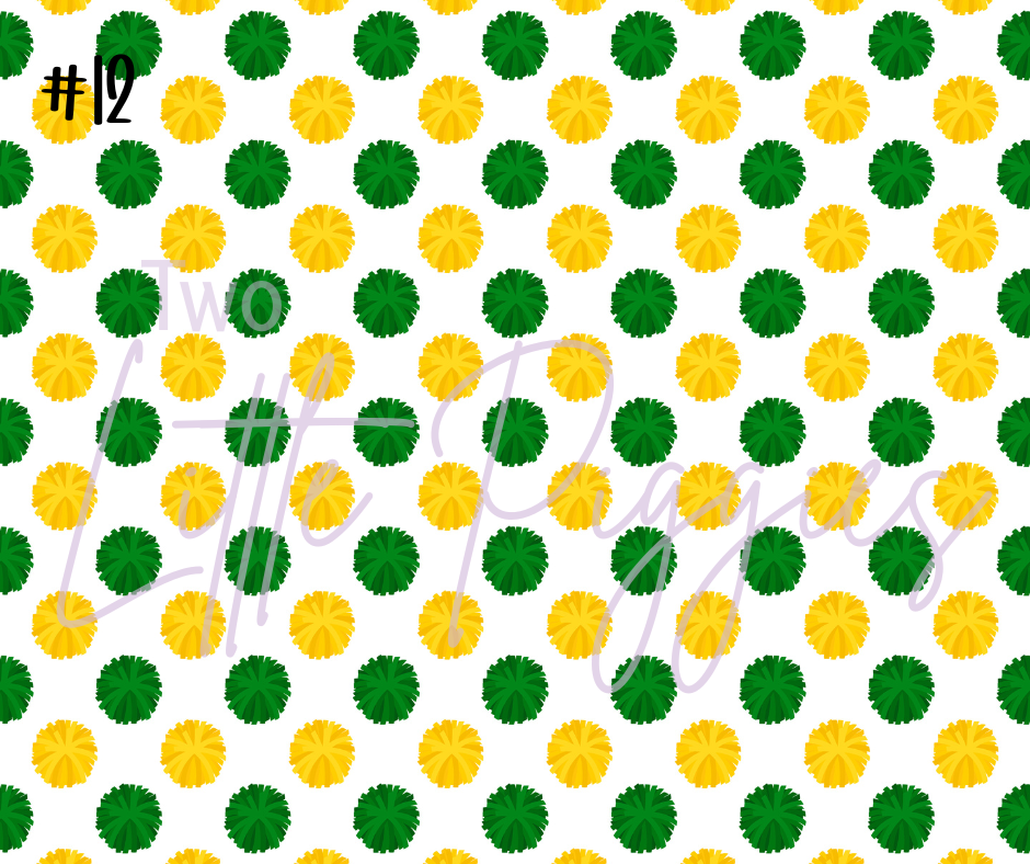 Printed Vinyl - Cheer - Green and Yellow