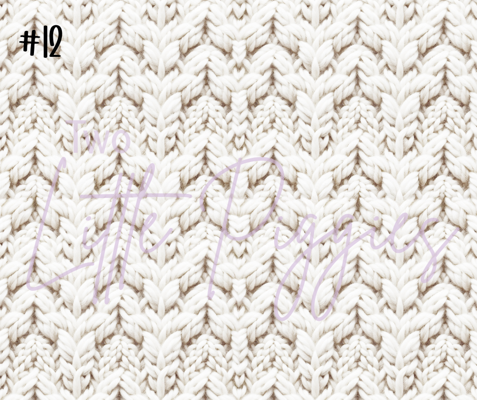 Printed Vinyl - White Knit Texture