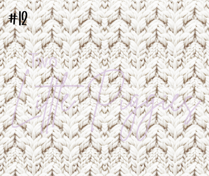 Printed Vinyl - White Knit Texture