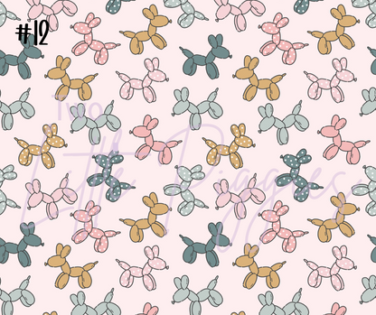 Printed Vinyl - Retro Balloon Dog - Teal