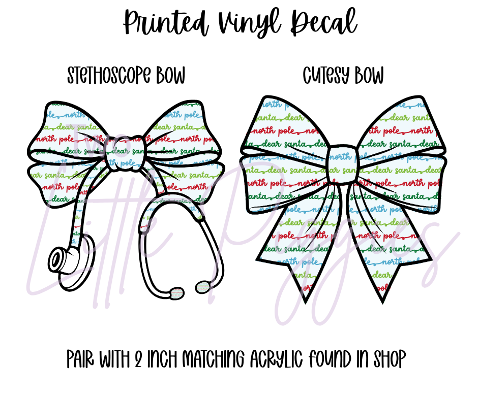 Printed Vinyl - Letters to Santa - Blue