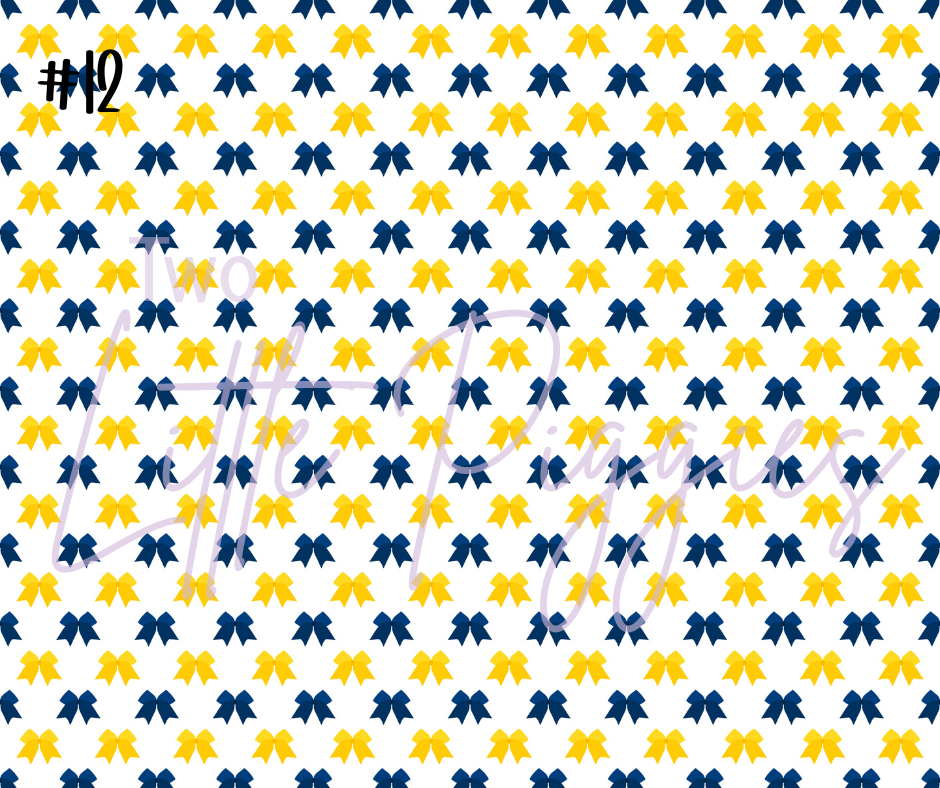 Printed Vinyl - Cheer - Blue and Yellow