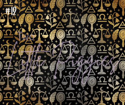Printed Vinyl - Libra - Black and Gold