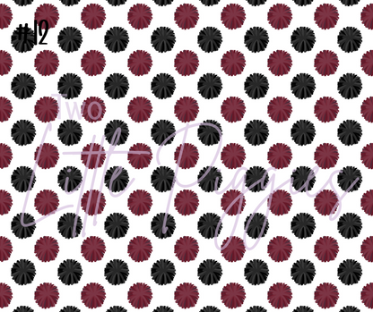 Printed Vinyl - Cheer - Burgundy, White and Black