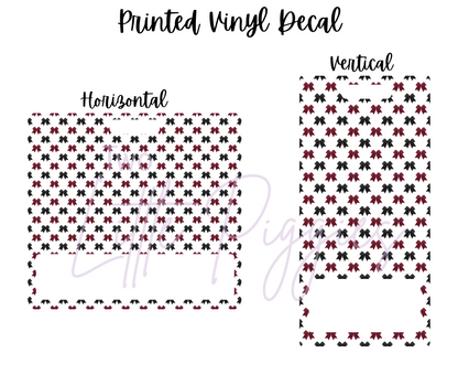 Printed Vinyl - Cheer - Burgundy, White and Black