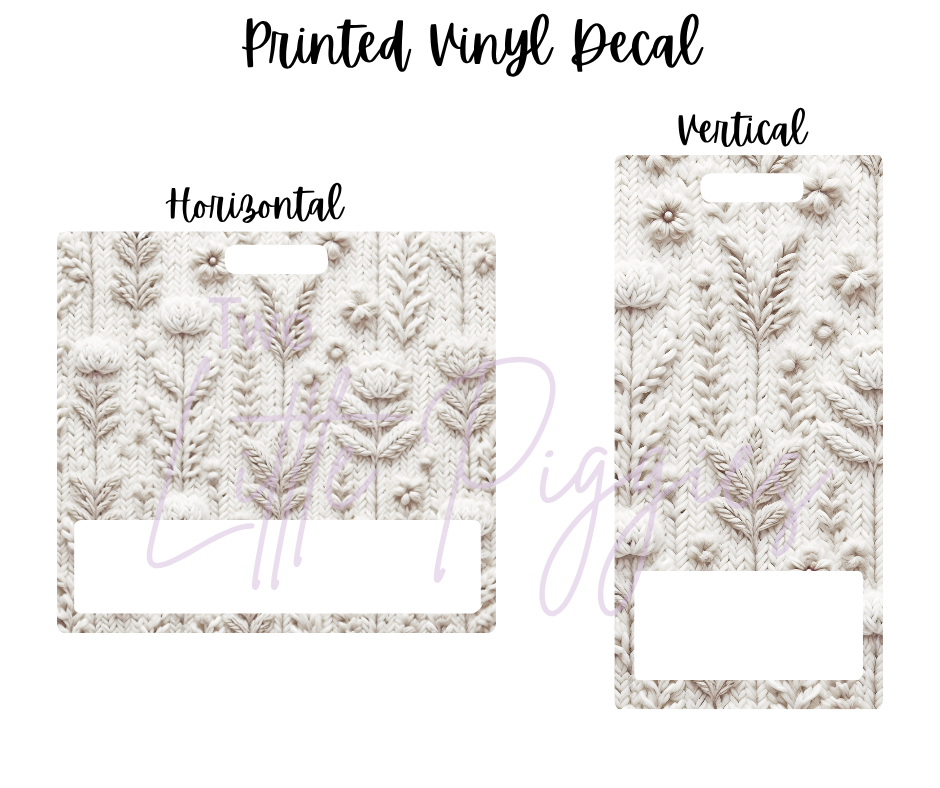 Printed Vinyl - White Knit Texture