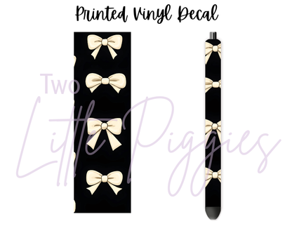 Printed Vinyl - Black and White Bows