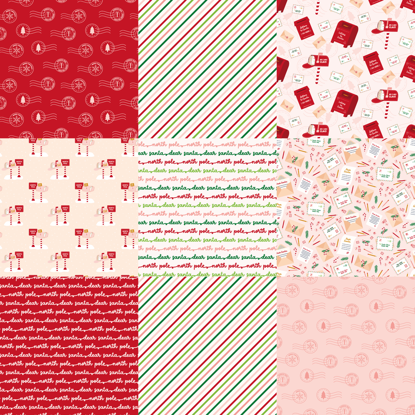 Printed Vinyl - Letters to Santa - Pink