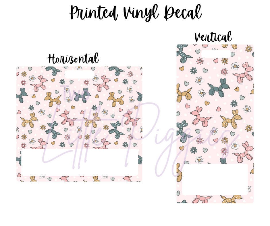 Printed Vinyl - Retro Balloon Dog - Teal