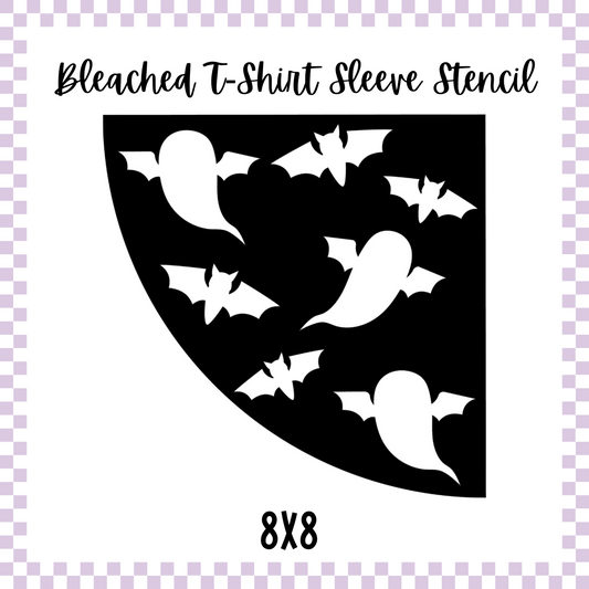Bleached Tshirt Stencil - Ghosts