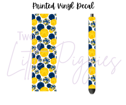 Printed Vinyl - Cheer - Blue and Yellow