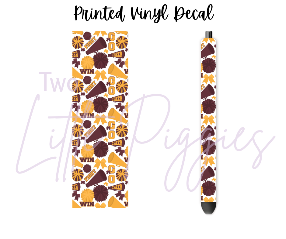 Printed Vinyl - Cheer - Maroon and Gold