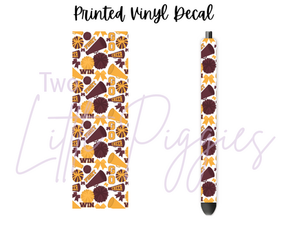 Printed Vinyl - Cheer - Maroon and Gold