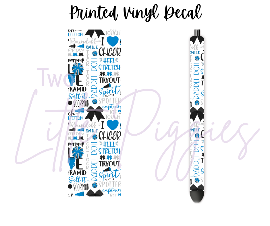 Printed Vinyl - Cheer - Blue and Gray