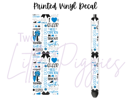 Printed Vinyl - Cheer - Blue and Gray