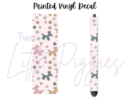 Printed Vinyl - Retro Balloon Dog - Teal