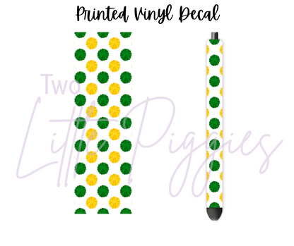 Printed Vinyl - Cheer - Green and Yellow