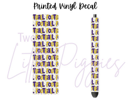 Printed Vinyl - Football - Purple and Gold