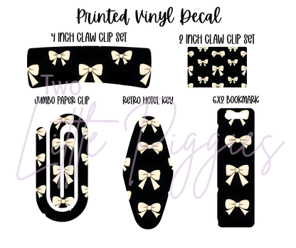 Printed Vinyl - Black and White Bows