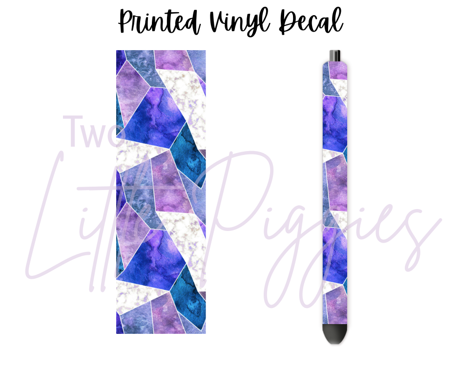 Printed Vinyl - Watercolor - Blue and Purple