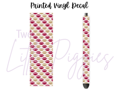 Printed Vinyl - Football - Maroon and Gold