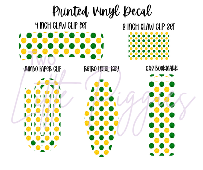 Printed Vinyl - Cheer - Green and Yellow