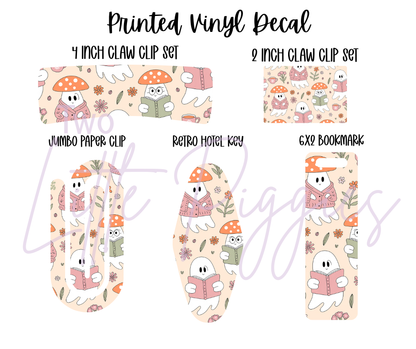 Printed Vinyl - Girl Ghosts and Books