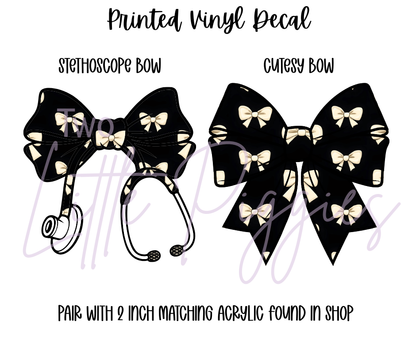 Printed Vinyl - Black and White Bows