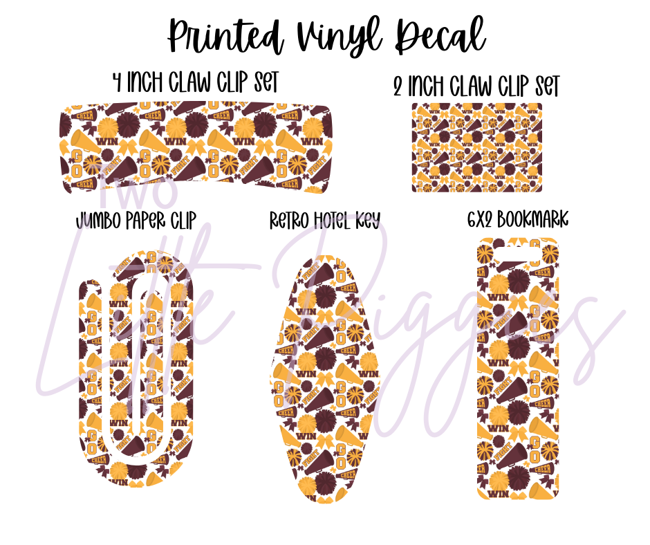 Printed Vinyl - Cheer - Maroon and Gold