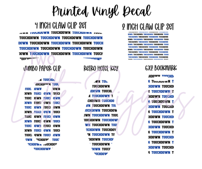 Printed Vinyl - Football - Blue and Black