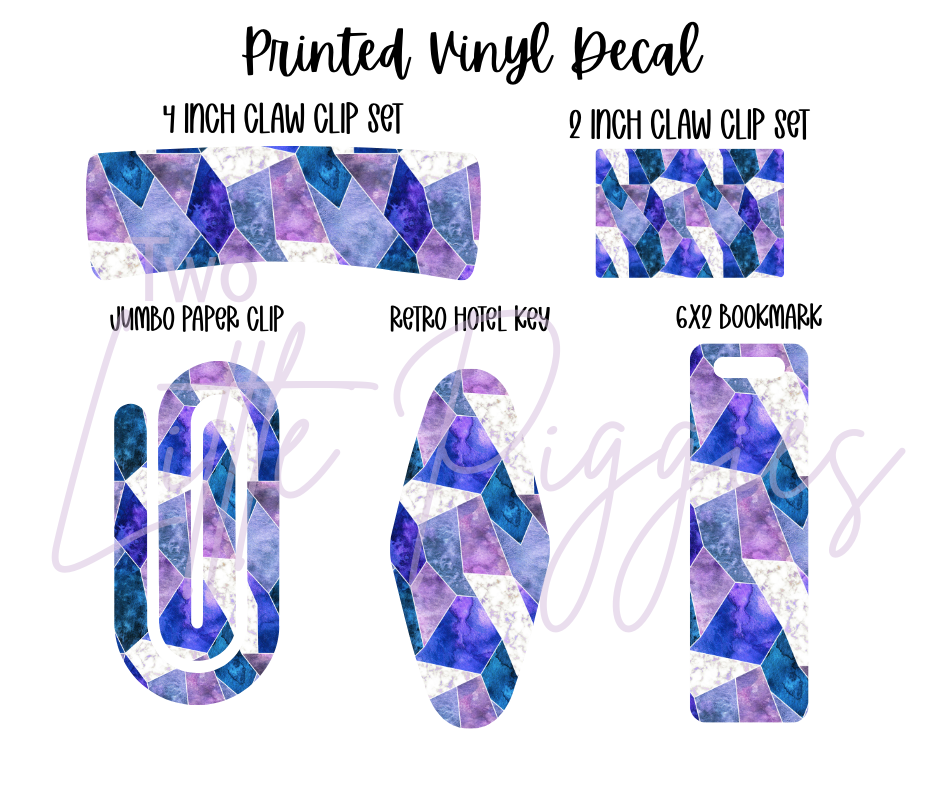 Printed Vinyl - Watercolor - Blue and Purple