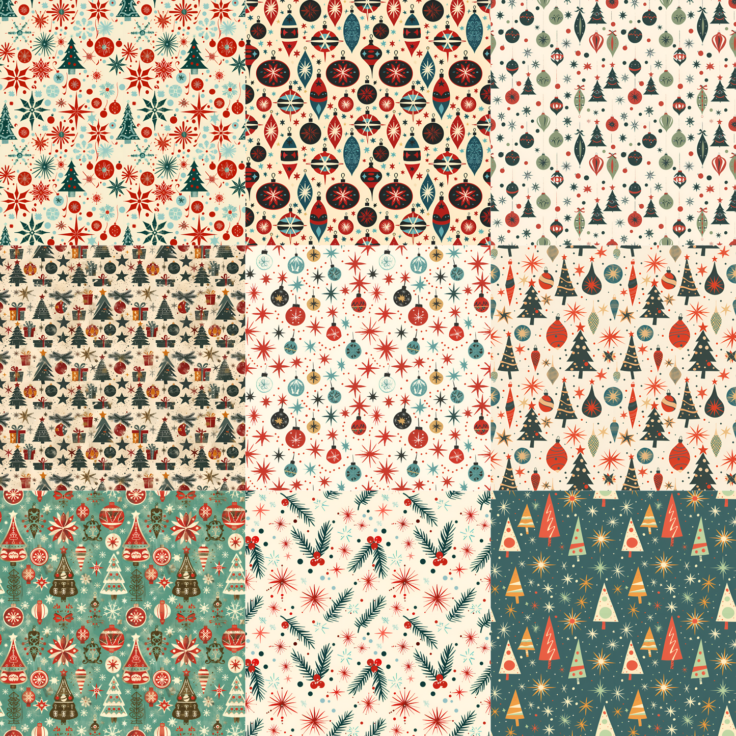 Printed Vinyl - 50s Christmas