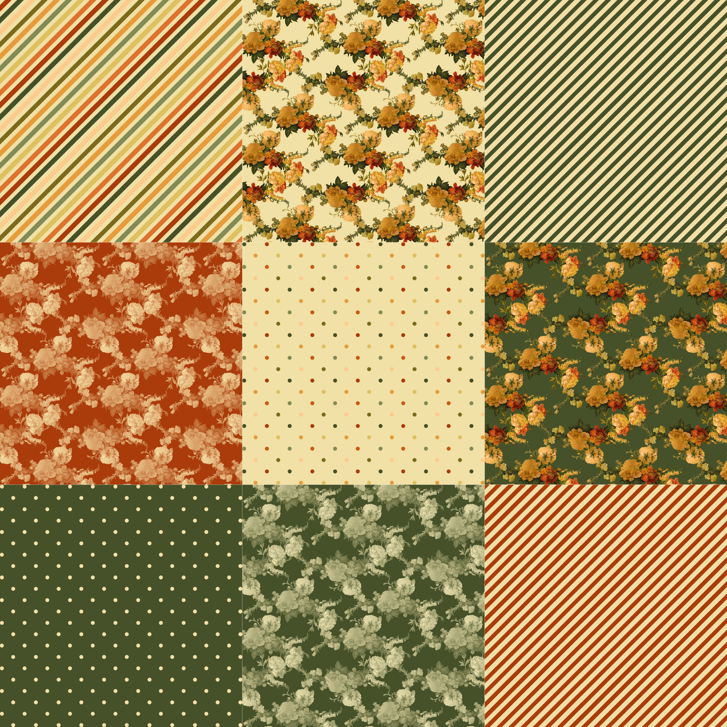 Printed Vinyl - Antique Christmas Flowers