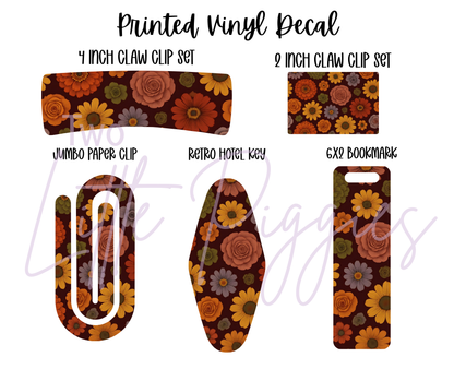 Printed Vinyl - Burgundy Fall Floral