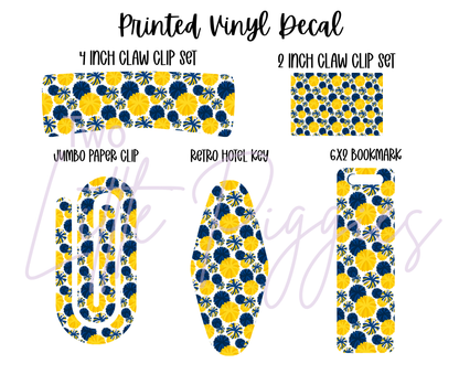 Printed Vinyl - Cheer - Blue and Yellow