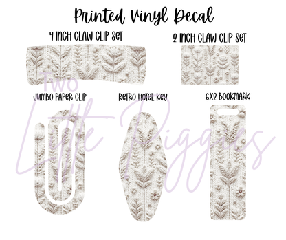 Printed Vinyl - White Knit Texture