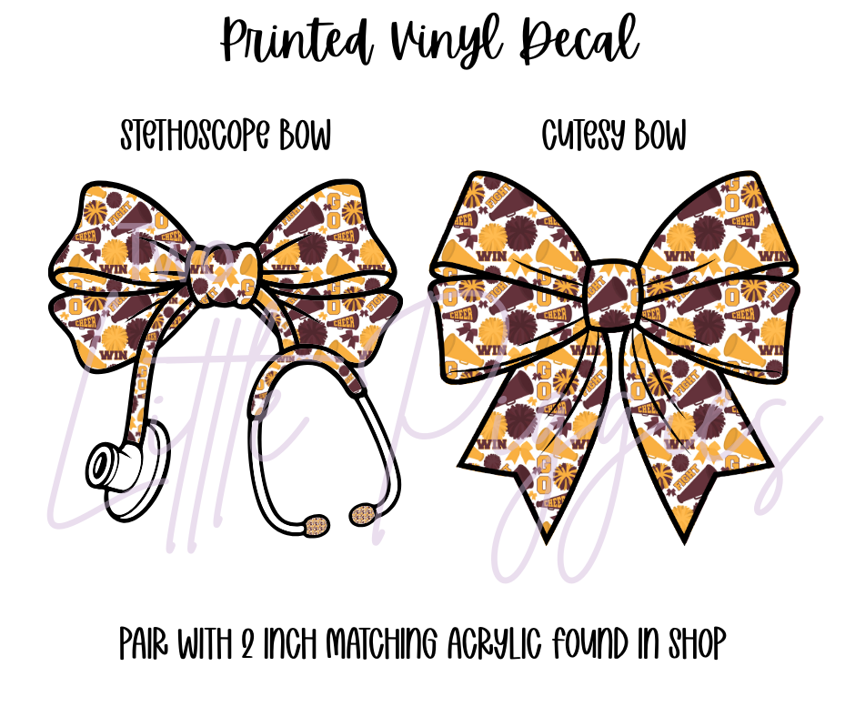 Printed Vinyl - Cheer - Maroon and Gold