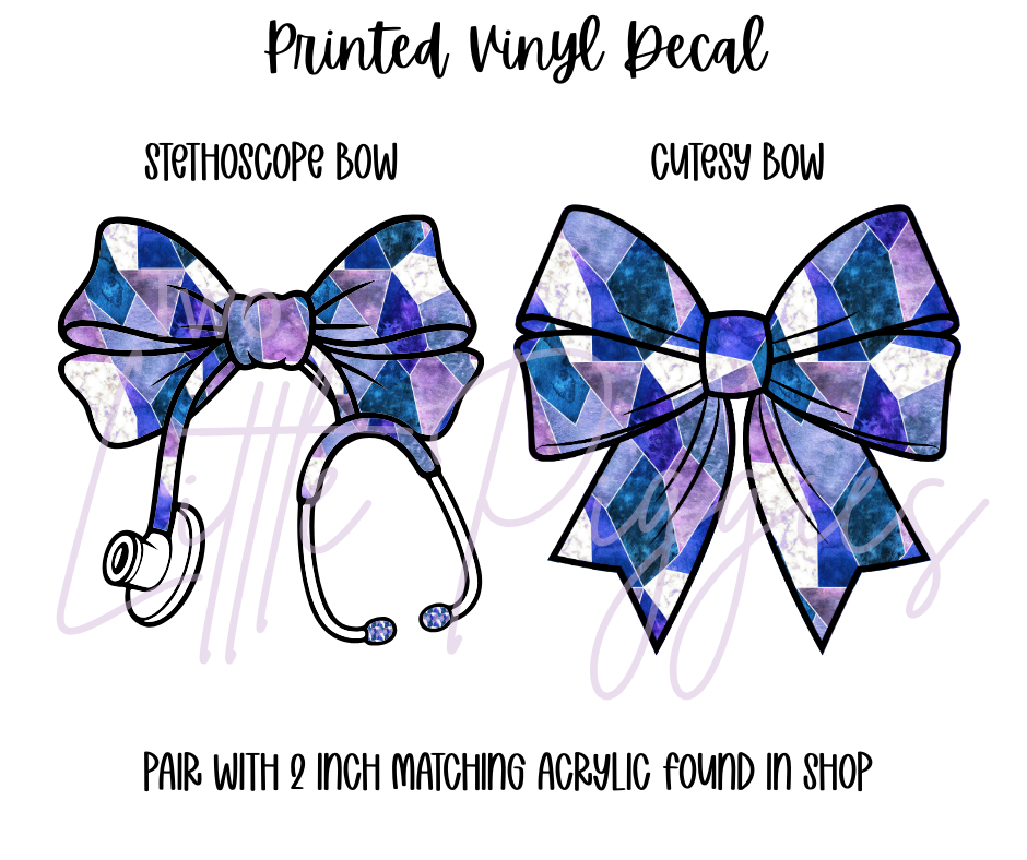 Printed Vinyl - Watercolor - Blue and Purple