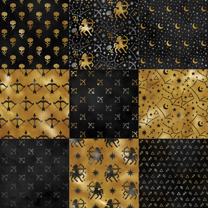 Printed Vinyl - Sagittarius - Black and Gold