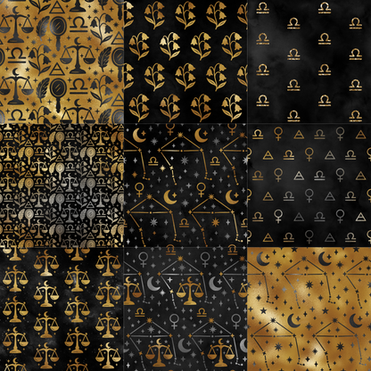 Printed Vinyl - Libra - Black and Gold
