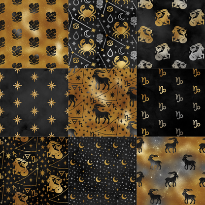 Printed Vinyl - Capricorn - Black and Gold