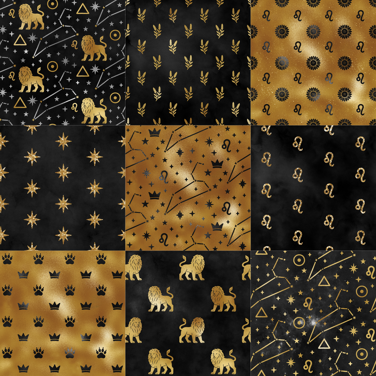 Printed Vinyl - Leo - Black and Gold
