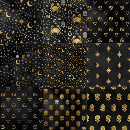 Printed Vinyl - Cancer - Black and Gold