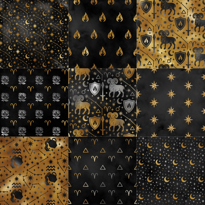 Printed Vinyl - Aries - Black and Gold