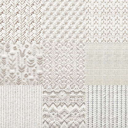 Printed Vinyl - White Knit Texture