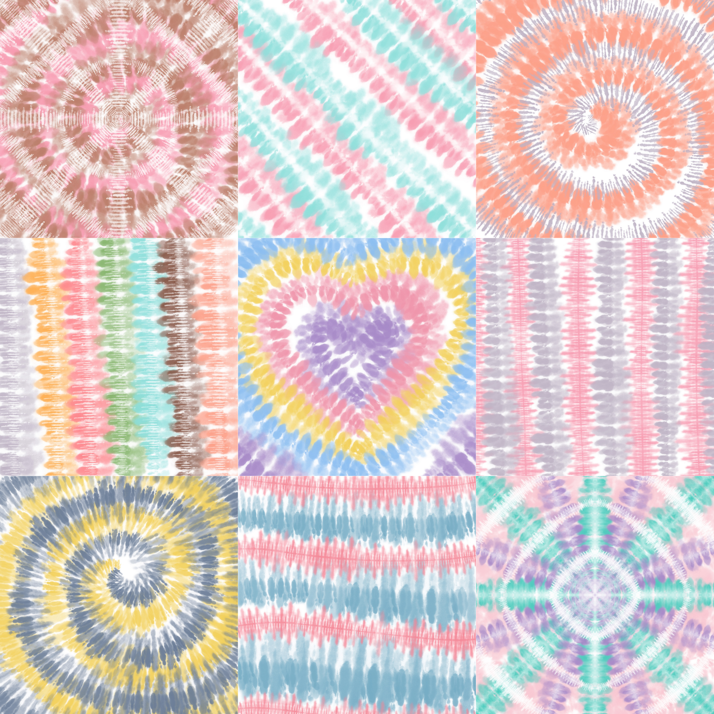 Printed Vinyl - Pastel Tie Dye