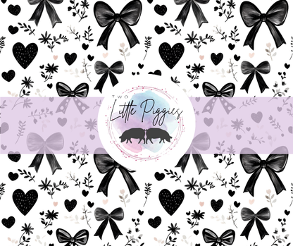 Printed Vinyl - Valentine - Black Bows