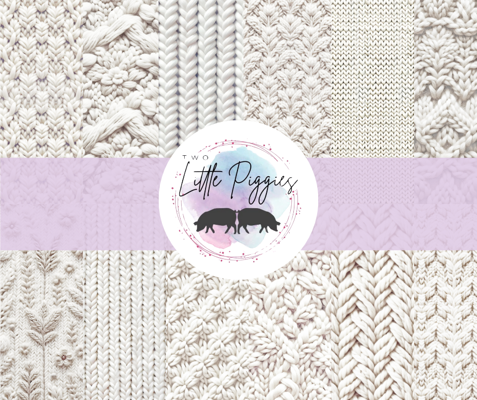 Printed Vinyl - White Knit Texture