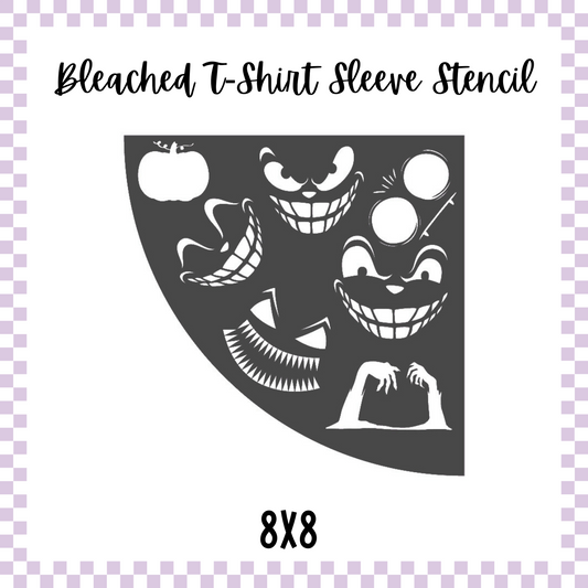 Bleached Tshirt Stencil - Spooky Halloween
