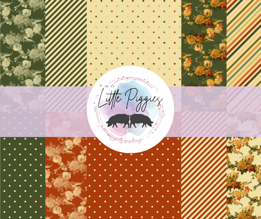 Printed Vinyl - Antique Christmas Flowers